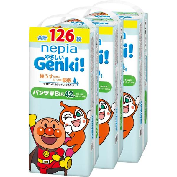 【パンツ Bigサイズ】 アンパンマン おむつ ネピア やさしいGENKI! パンツ (12~22k...