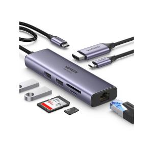 UGREEN Revodok 107 USB Cハブ 7-IN-1 USB3.0ハブ 4K@60Hz HDMI出力 100W PD急速充電 Type
