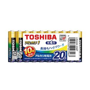 東芝(TOSHIBA) アルカリ乾電池 単4形 20本入 1.5V 使用推奨期限10年 液漏れ防止構造 アルカリ1 まとめパック LR03AN 20｜road-to-rev