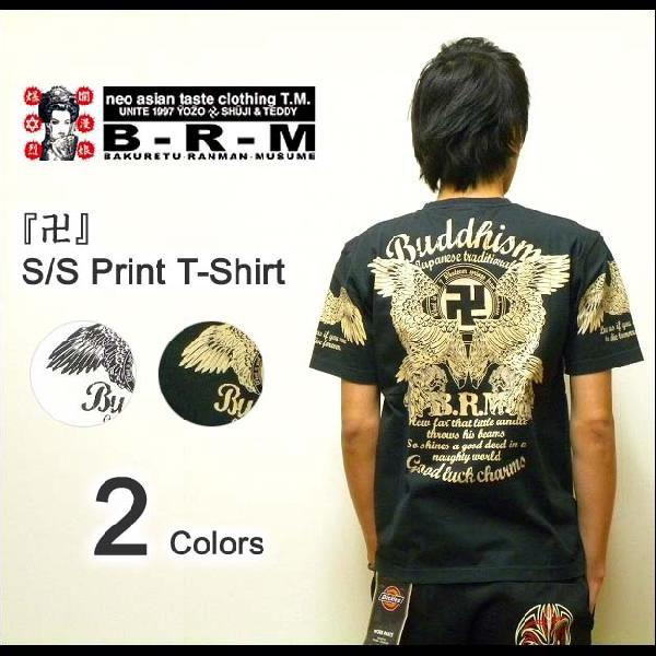 爆烈爛漫娘（B-R-M） 『卍』 和柄プリント 半袖Tシャツ エフ商会 爆裂爛漫娘 和メカジ まんじ...