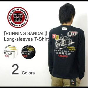 KAMINARI（カミナリ） 『RUNNING SANDAL』 抜染プリント 長袖Tシャツ ポペット ロンT 雷製作所 モーターサイクル エフ商会 アメカジ 【KMLT-027】【KMLT027】｜robinjeansbug