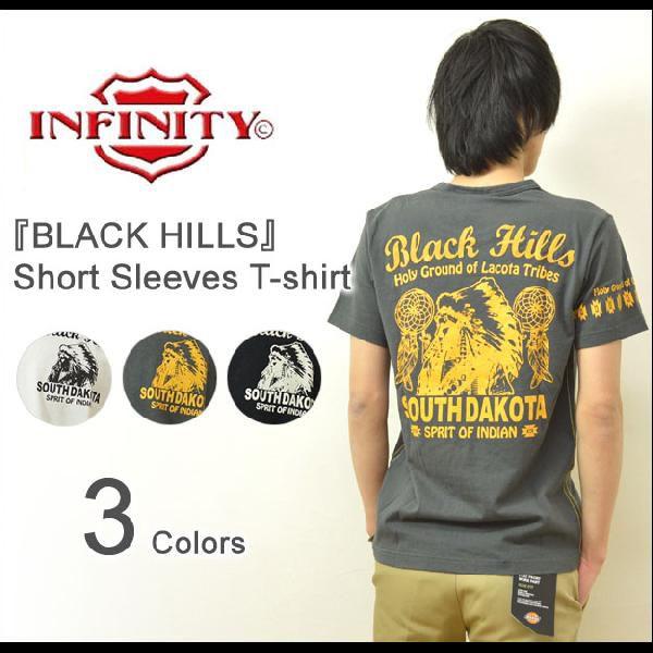 INFINITY（インフィニティ） 『BLACK HILLS』 刺繍＆プリント 半袖Tシャツ ネイテ...