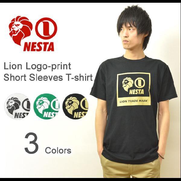 NESTABRAND（ネスタブランド） ライオンロゴプリント 半袖 Ｔシャツ ボックスロゴ カットソ...