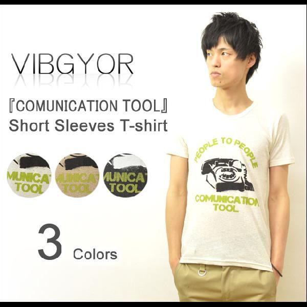 VIBGYOR（ヴィブジョー） COMUNICATION TOOL 麻混紡 半袖Ｔシャツ 綿麻素材 ...