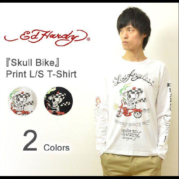 Ed Hardy（エドハーディー） Skull Bike 長袖tシャツ エド ハーディー ロンt タ...