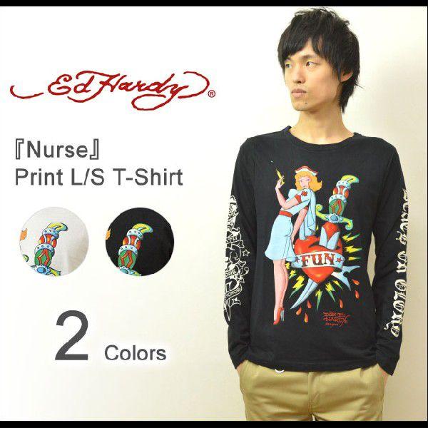 Ed Hardy（エドハーディー） Nurse 長袖tシャツ エド ハーディー ロンt タトゥー 長...
