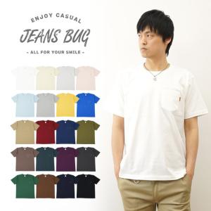 Tシャツ メンズ 半袖 無地 オリジナル ポケット レディース ゆったり 大きいサイズ XL 2L XXL 3L JEANS BUG ジーンズバグ ブランド 厚手 本革 タブ PKST-L1