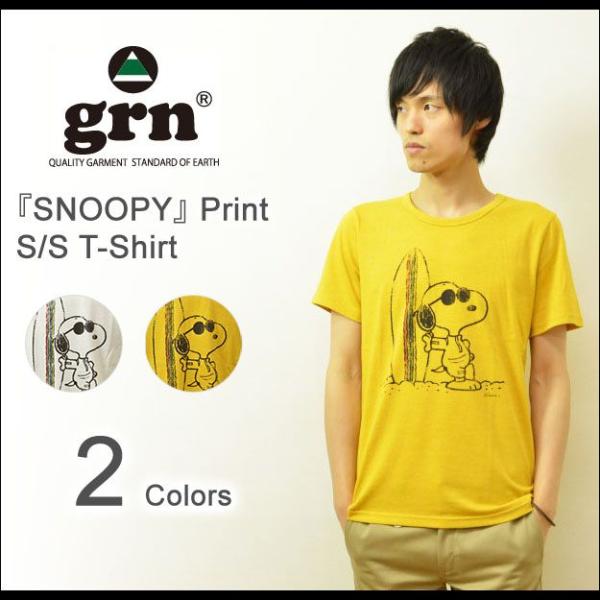grn（ジーアールエヌ） スヌーピー プリントＴシャツ メンズ レディース 半袖Tシャツ ピーナッツ...