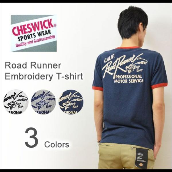 CHESWICK（チェスウィック） ロードランナー チェーン刺繍 半袖Tシャツ メンズ アメカジTシ...