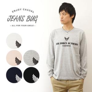 ロンＴ Air Force Academy オリジナル エアフォース ミリタリー プリント 長袖 Tシャツ メンズ レディース 大きいサイズ インナー アメリカ空軍 白 黒 LRT-AFACA｜robinjeansbug