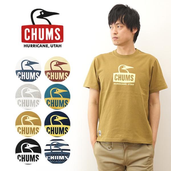 CHUMS チャムス Tシャツ 半袖 メンズ ブービーフェイス プリント キャンプ アウトドア 登山...