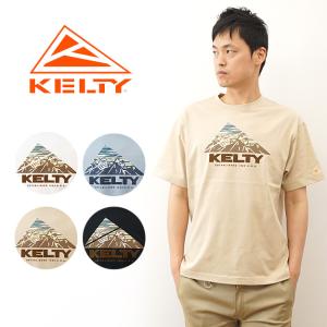 KELTY ケルティ 半袖 Tシャツ マウンテンレンジ メンズ ティーシャツ ブランド ロゴ プリント 速乾性 通気性 大きい サイズ XL キャンプ アウトドア KE22113002｜robinjeansbug
