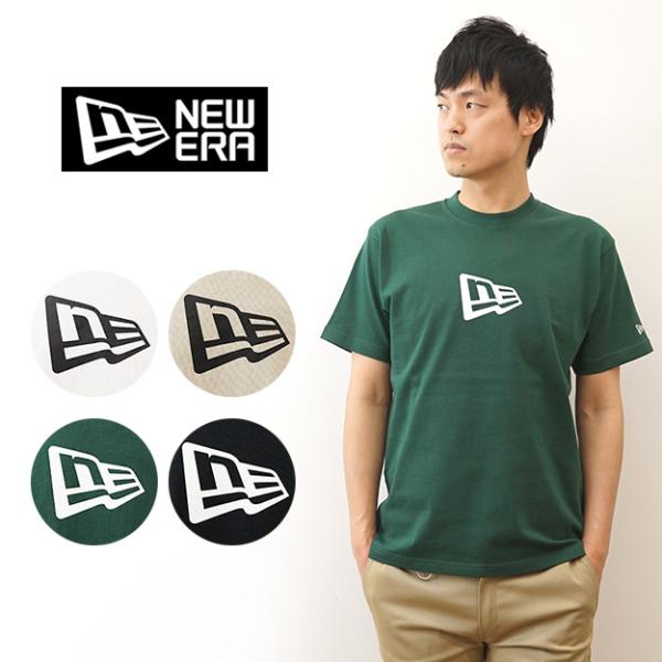 New Era ニューエラ Tシャツ メンズ 半袖 コットン フラッグロゴ ティーシャツ ストリート...