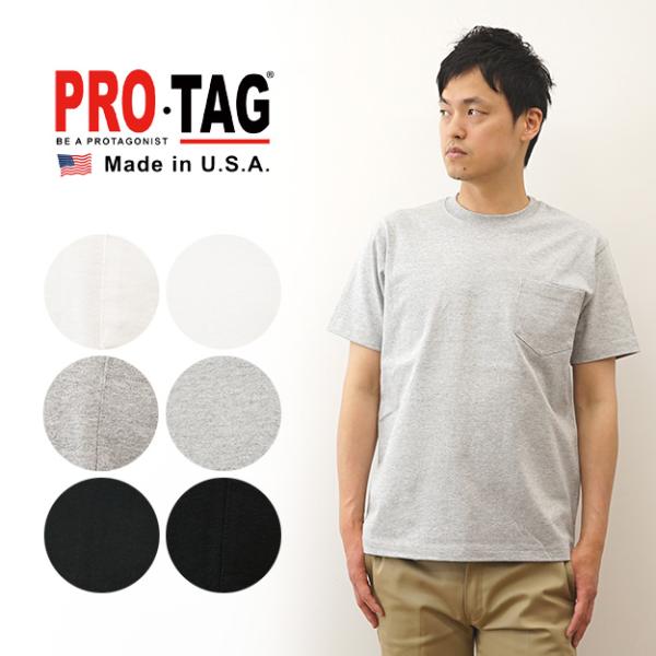 PRO TAG プロタグ ポケット Tシャツ ポケT ヘビーウェイト 半袖 メンズ Short Sl...