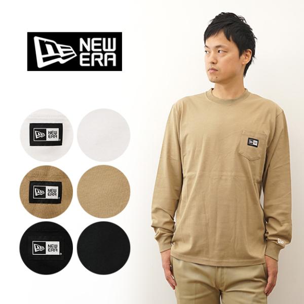 New Era ニューエラ ロンT 長袖 Tシャツ ボックス ロゴ ポケット ポケT メンズ 厚手 ...