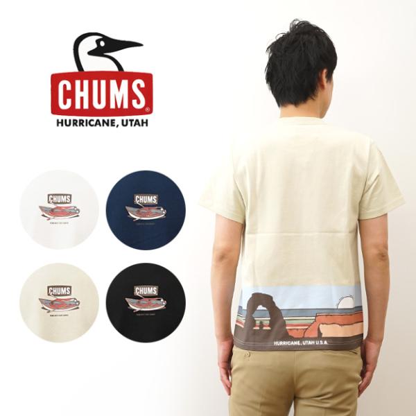 CHUMS チャムス Tシャツ メンズ レディース ユタランドスケープ 綿100% 大きいサイズ 白...
