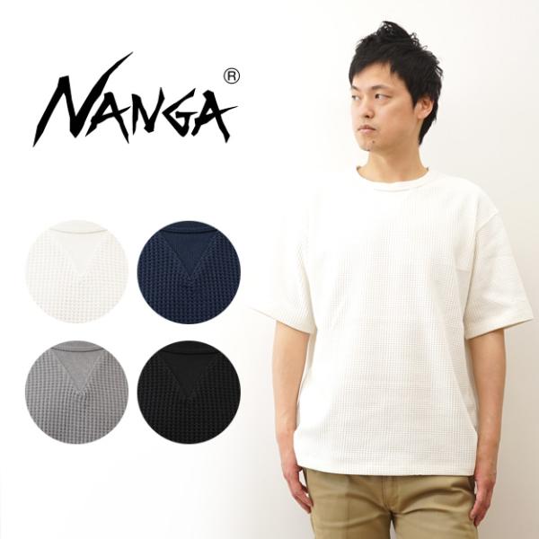 NANGA ナンガ Tシャツ エコハイブリッド ワッフル ルーズフィット TEE メンズ 半袖 黒 ...
