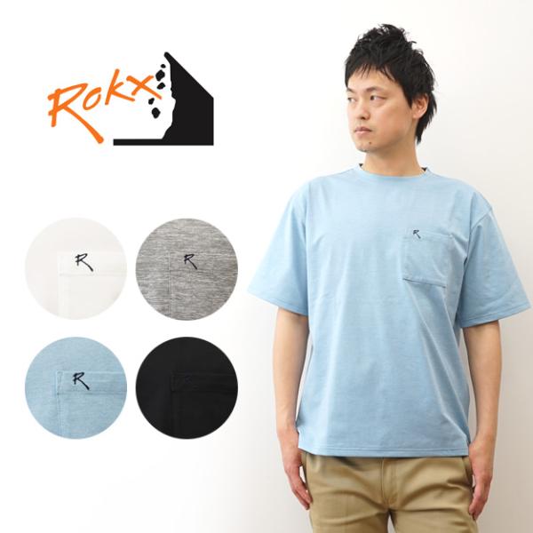 ROKX ロックス MG スピリット Tシャツ メンズ レディース 半袖 ポケT 無地 刺繍 ポケッ...