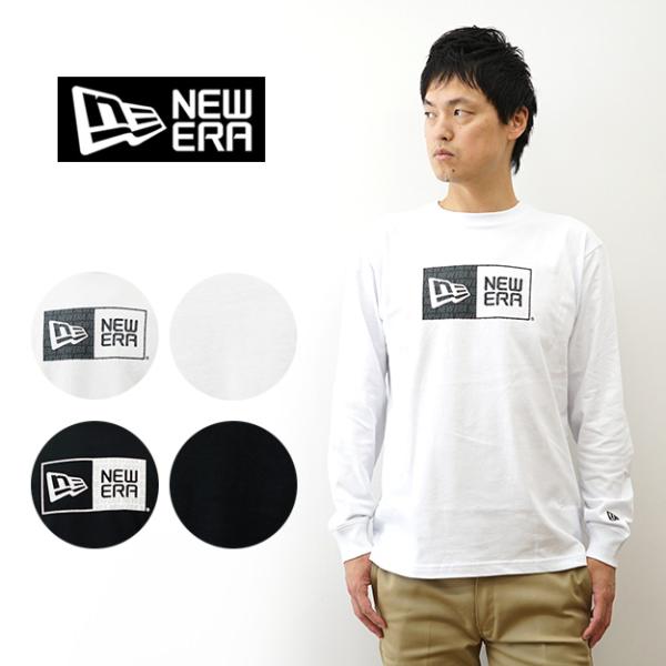 New Era ニューエラ 長袖 コットン Tシャツ Pattern Box Logo ボックスロゴ...