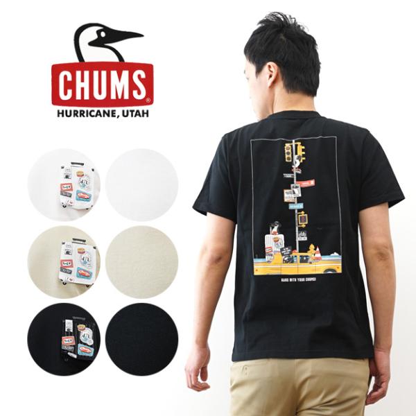 CHUMS チャムス ブービー ロストシティトリップ ポケット Tシャツ メンズ レディース プリン...