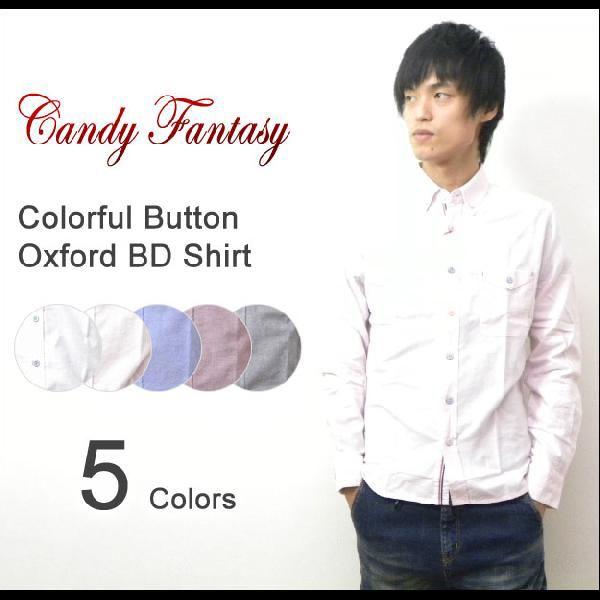 Candy Fantasy（キャンディファンタジー） オックスフォード素材 カラフルボタン使い ボタ...