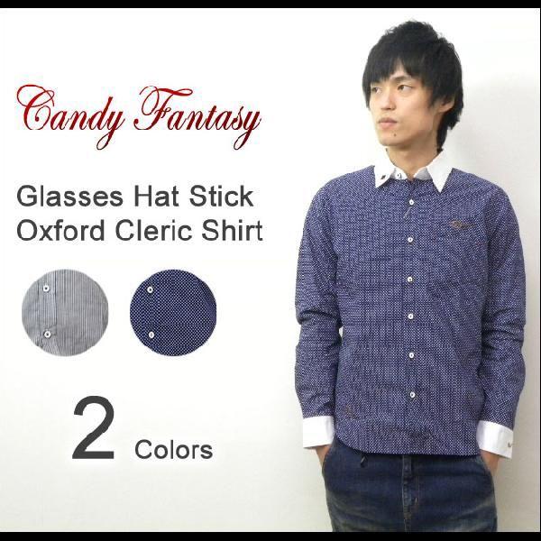 Candy Fantasy（キャンディファンタジー） メガネ・ハット・ステッキ刺繍 クレリックシャツ...