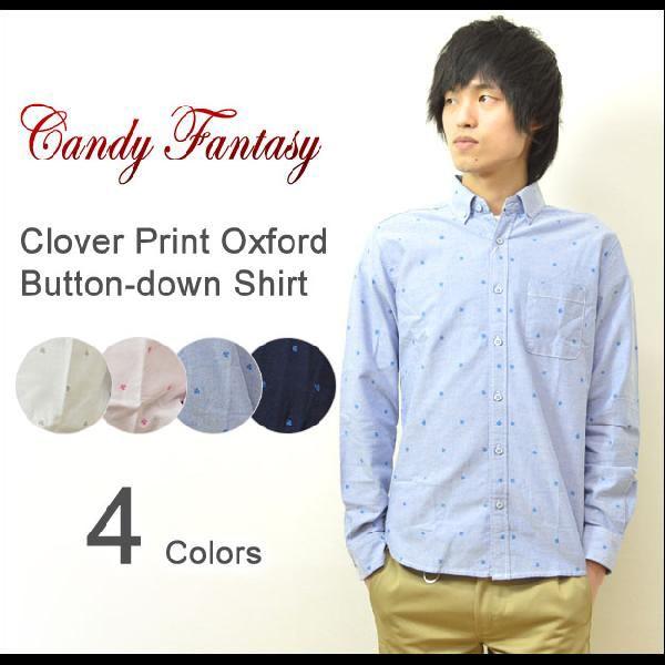Candy Fantasy（キャンディファンタジー） クローバー総柄プリント オックスフォード BD...
