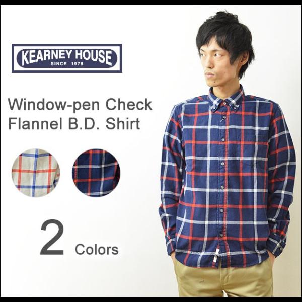KEARNEY HOUSE（カーニーハウス） ウインドペンチェック フランネルシャツ メンズ 長袖 ...