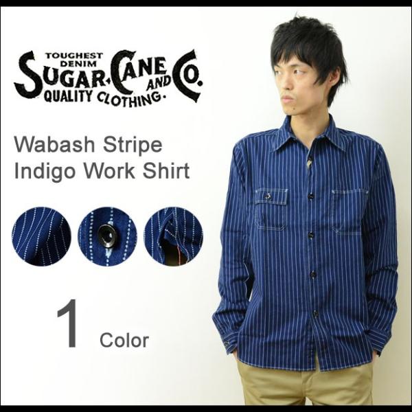 SUGAR CANE（シュガーケーン） ワバッシュ ストライプ ワークシャツ メンズ 長袖 ウォバッ...