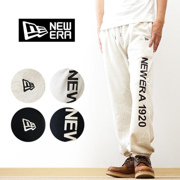 New Era ニューエラ 裏毛 スウェットパンツ 1920 ロゴ プリント 綿100% 裾リブ メ...