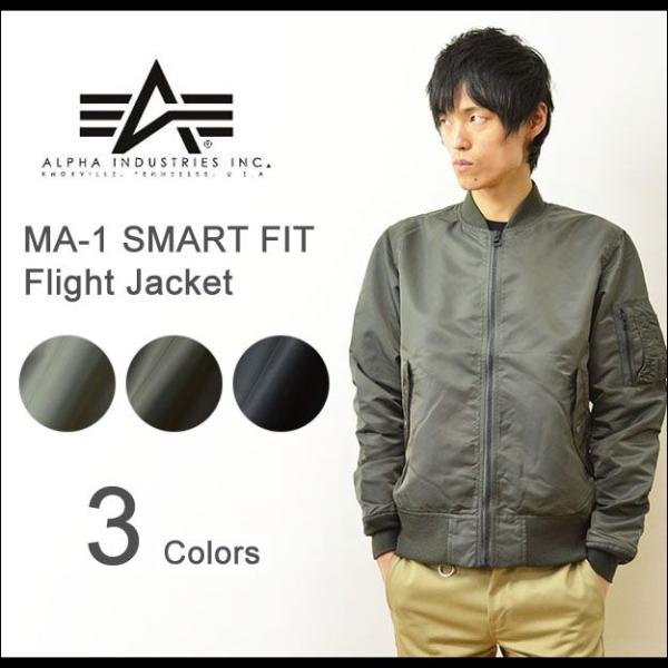 ALPHA（アルファ） MA-1 SMART FIT フライトジャケット メンズ タイト スリム 細...