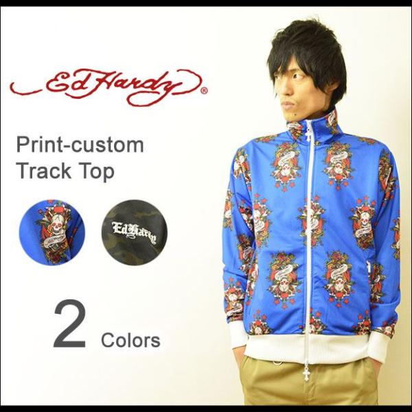 Ed Hardy（エドハーディー） ジャージ メンズ 総柄 ジャケット EJT001 EJT002