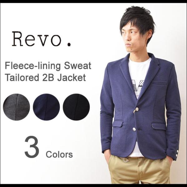 Revo.（レヴォ） 裏毛スウェット テーラードジャケット メンズ スエット ２つボタン キレイめ ...