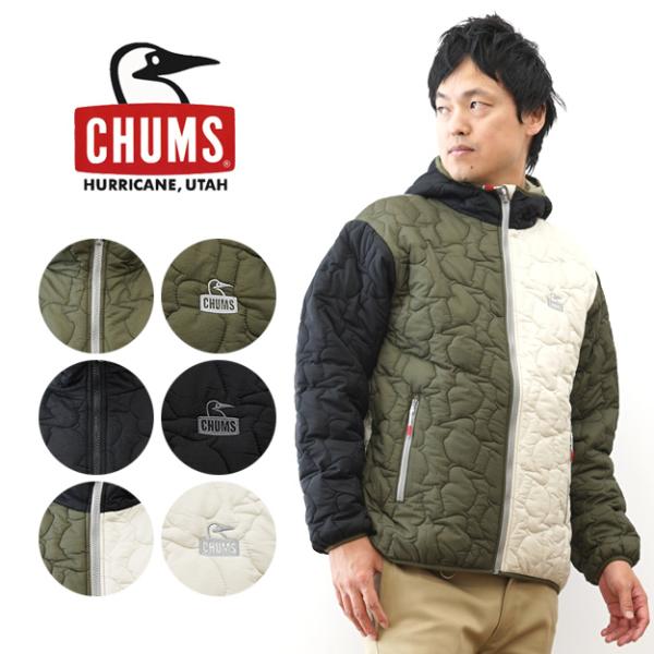 CHUMS チャムス ジャケット ブービー ステッチ パテッド パーカー 中綿 メンズ レディース ...