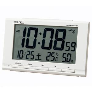 セイコー クロック 置き時計 目覚まし時計 電波 デジタル カレンダー 温度 湿度 表示 SQ789W SEIKO｜robinson
