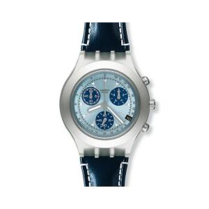 SWATCH◇クォーツ腕時計/アナログ/レザー/NVY/NVY/ycs102// : セカンド