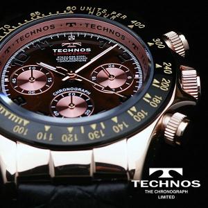 TECHNOS テクノス 本革 クロノグラフ リミテッド メンズ 腕時計  T4161PA 送料無料｜robinson