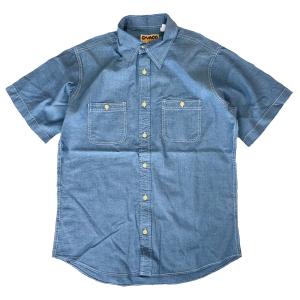 CAMCO（カムコ） CHAMBRAY WORK S/S Shirts BLUE　半袖　シャンブレーシャツ　ブルー｜robles-store