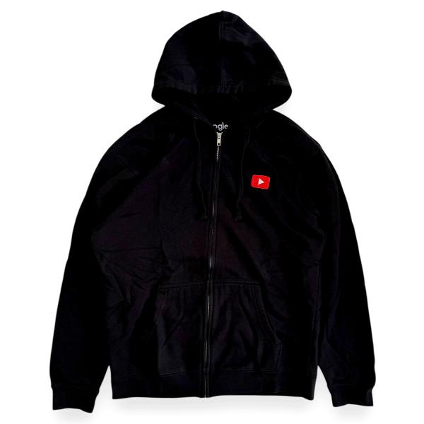 YouTube Black Zip Hoodie　ユーチューブ フーディ 企業 パーカー