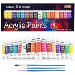 Shuttle Art アクリル絵の具 顔料 16色セット 速乾 耐久