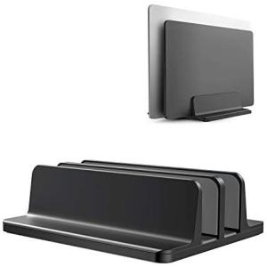 ノートパソコン スタンド PCスタンド 縦置き 2台収納 ホルダー幅調整可能 アルミ合金素材 OBENRI