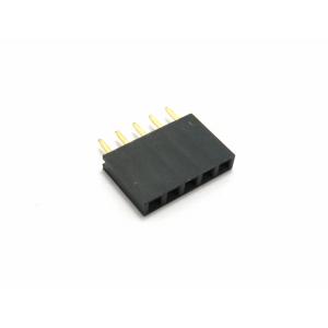 ピンソケット　1×5ピン（5P、メス、金メッキ）