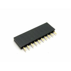 ピンソケット 1×10ピン(10P、メス、金メッキ)の詳細画像1