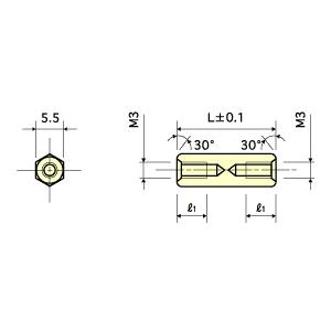 アルミスペーサーM3/5mm両メネジ(ASL-...の詳細画像1
