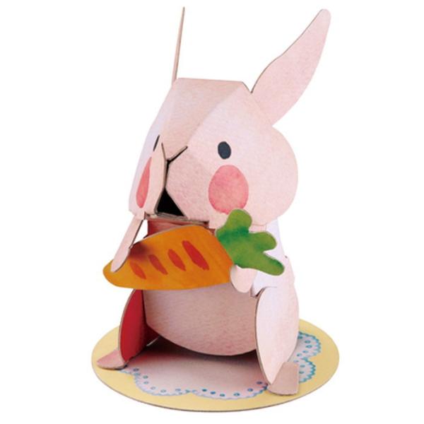 ハコモ hacomo mini うさぎ ペーパークラフト 誕生日プレゼント 子供 おもちゃ 小学生 ...