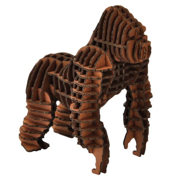 ハコモ hacomo New GRID ゴリラ ブラウン ペーパークラフト 誕生日プレゼント 子供 ...