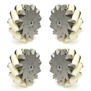 203mm ステンレスメカナムホイール4個セット (14138) [台車・タイヤ]