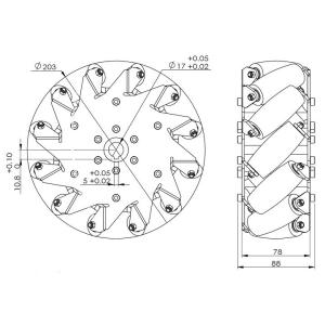 203mm ステンレスメカナムホイール4個セッ...の詳細画像1