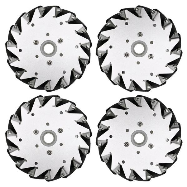 152mmアルミメカナムホイール4個セット(ベーシック) (14165) [台車・タイヤ]