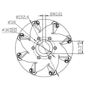 152mm高耐荷重メカナムホイール(PUローラ...の詳細画像1